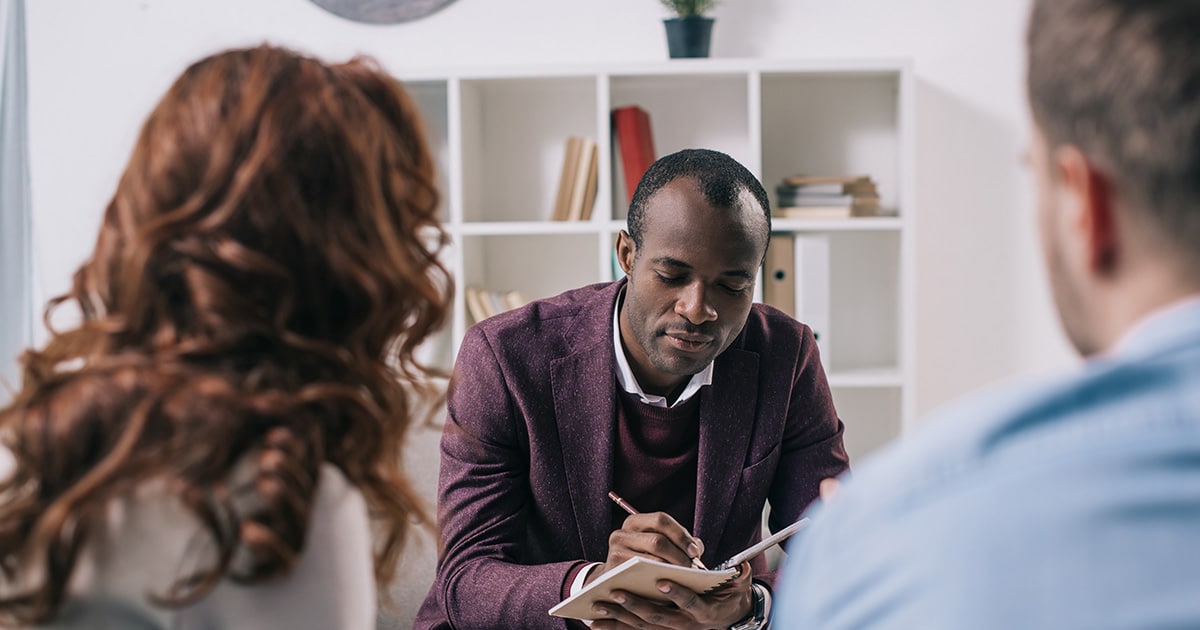 Man speaking to a healthcare professional about TRT and Anxiety